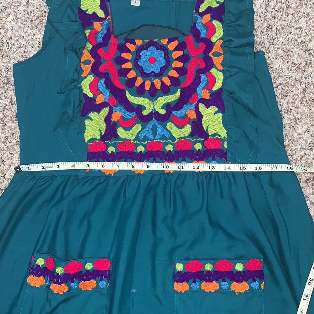 Embroidered Egyptian Sleeveless Dress size S Hand Made - Picture 9 of 10